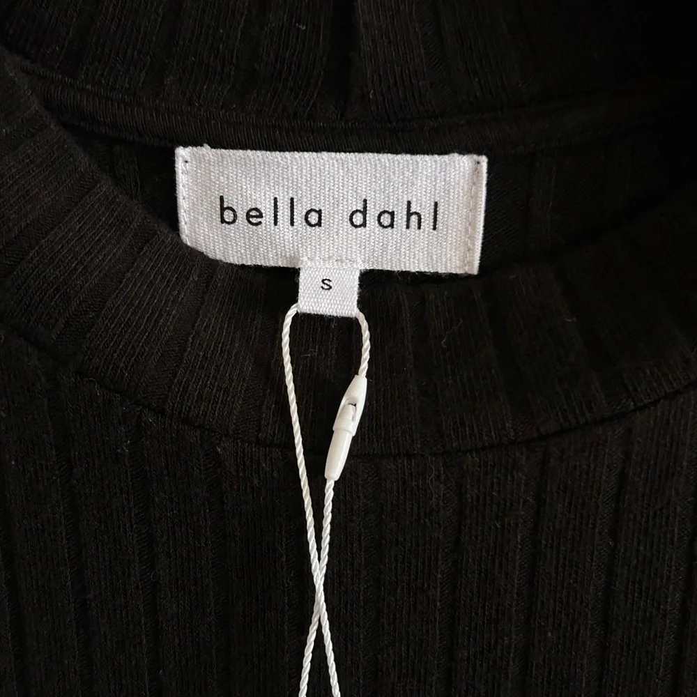 BELLA DAHL Women’s Black Ribbed Sleeveless Midi Dress Size‎ Small NWT
